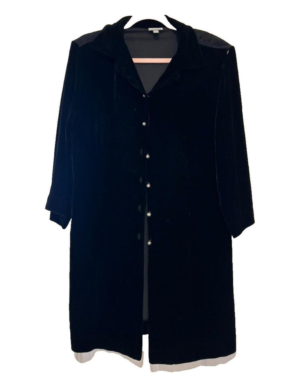 J Jill sz L black velvet and lace dress or long jacket  #3507